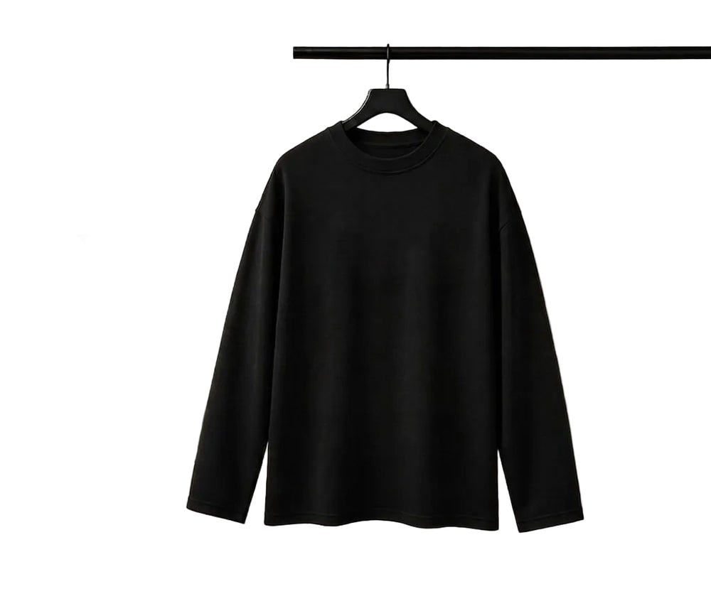 Black Waffle Knit T-Shirt