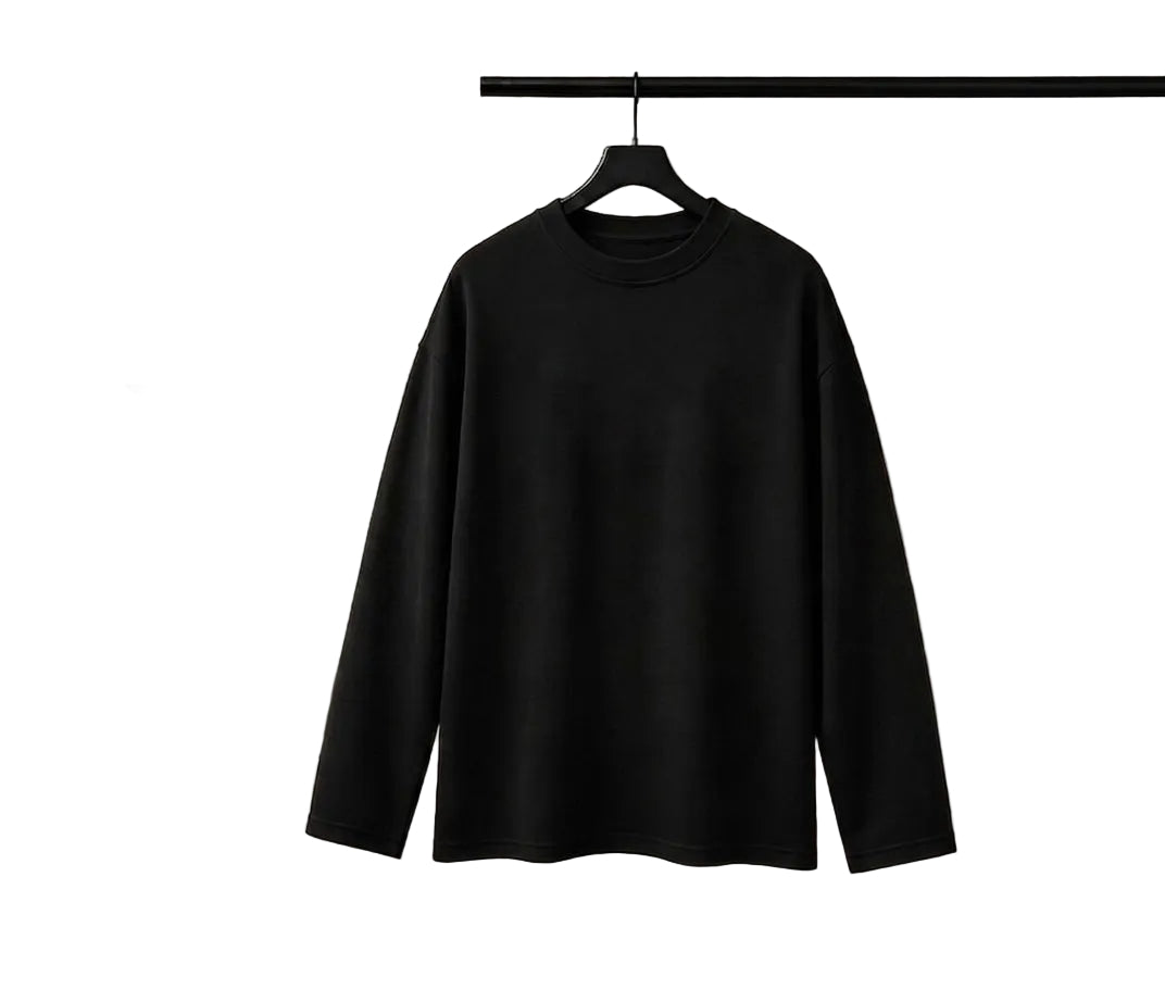 Black Waffle Knit T-Shirt